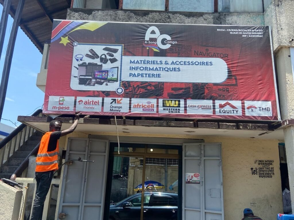 Façade de l'agence A-Song Congo à Kinshasa
